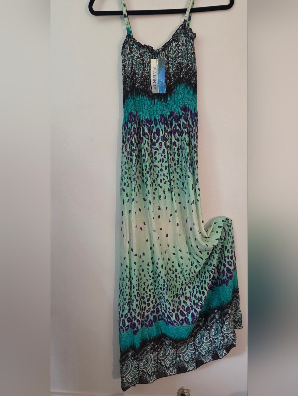 Isla Bonita Teal & Purple Ombre Maxi Dress.   Beach Or Fairycore. One Size  Sd18